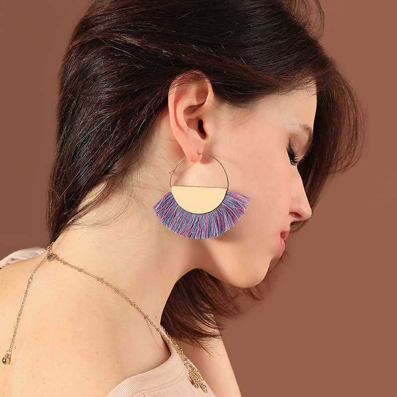 Tassel Boho Circle Earrings