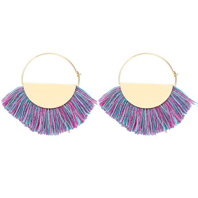 Tassel Boho Circle Earrings