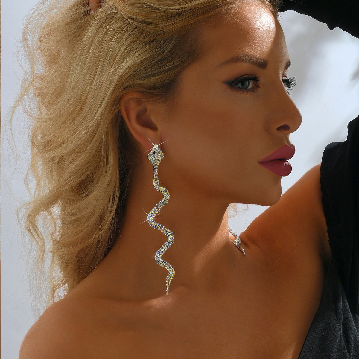 Snake Shape Long Tassel Earrings