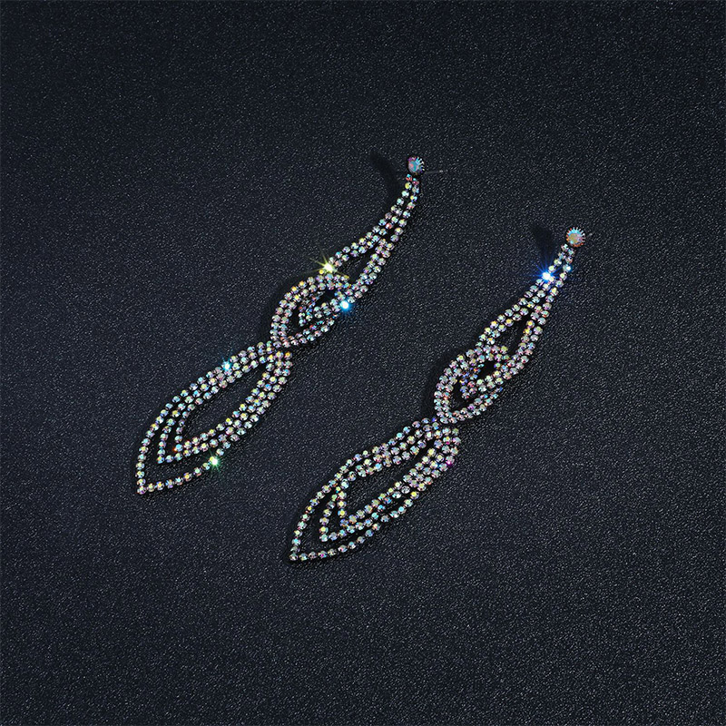 Luxurious Exaggerated Long Drop Bridal Crystal Earrings