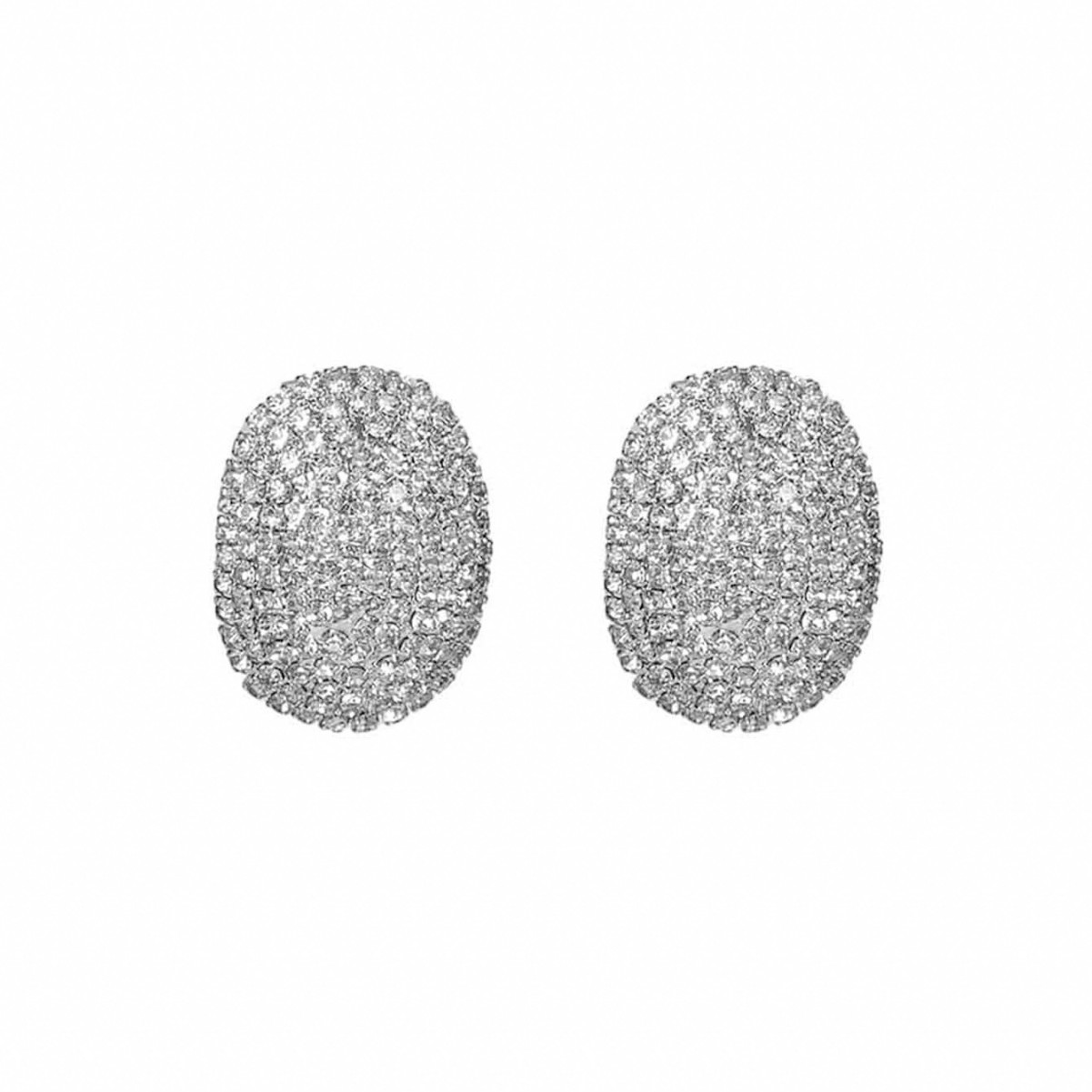 Simple Delicate Full Rhinestone Stud Earrings