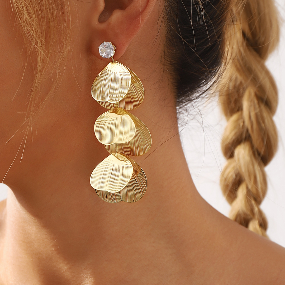 Ginkgo Leaf Metal Earrings