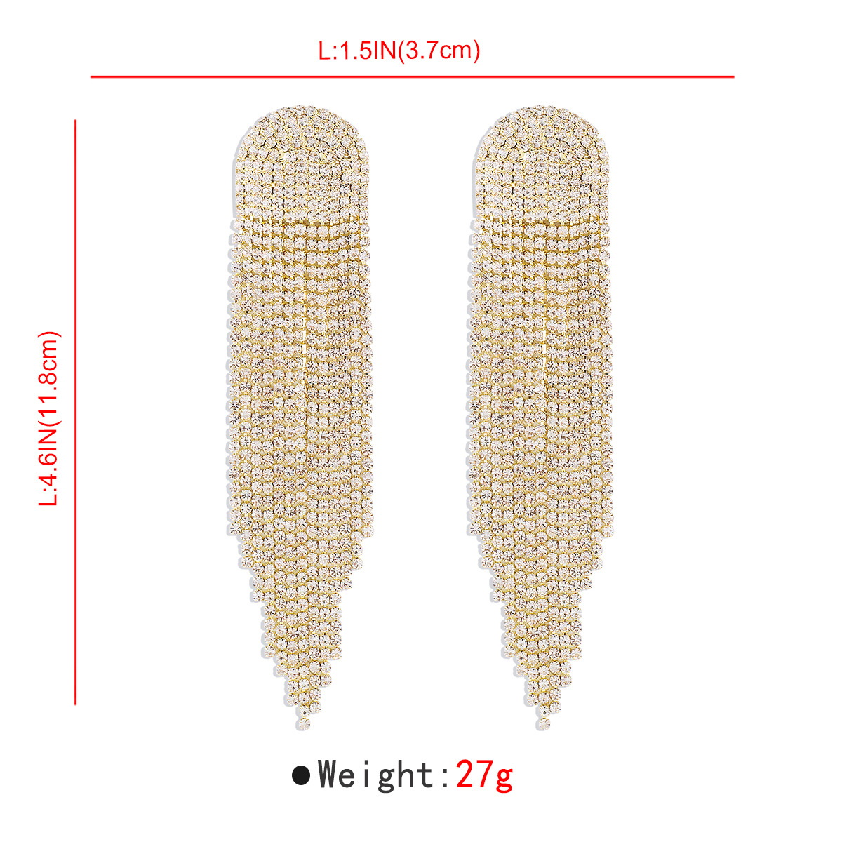 Premium Rhinestone Long Tassel Earrings