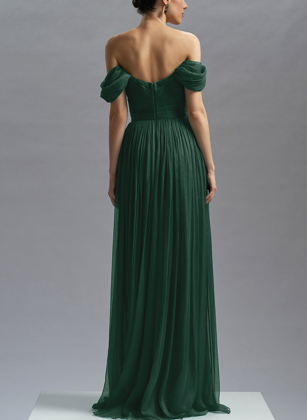 Elegant Off-The-Shoulder Evening Dresses With Sweeping Side Drape