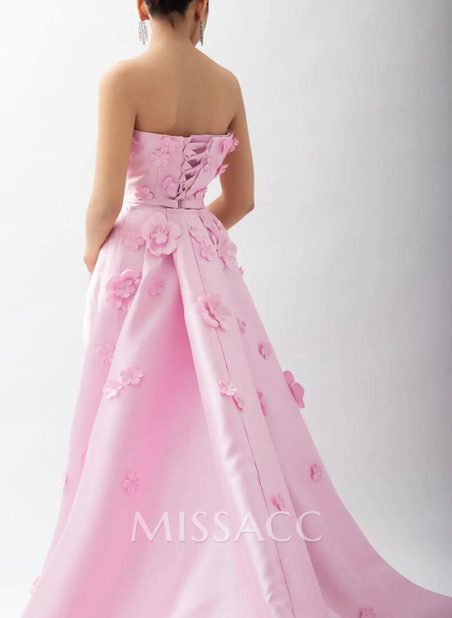 Dreamy Flower(s) Trumpet/Mermaid Detachable Train Satin Evening Dresses Dreamy Flower(s) Trumpet/Mermaid Detachable Train Satin Evening Dresses