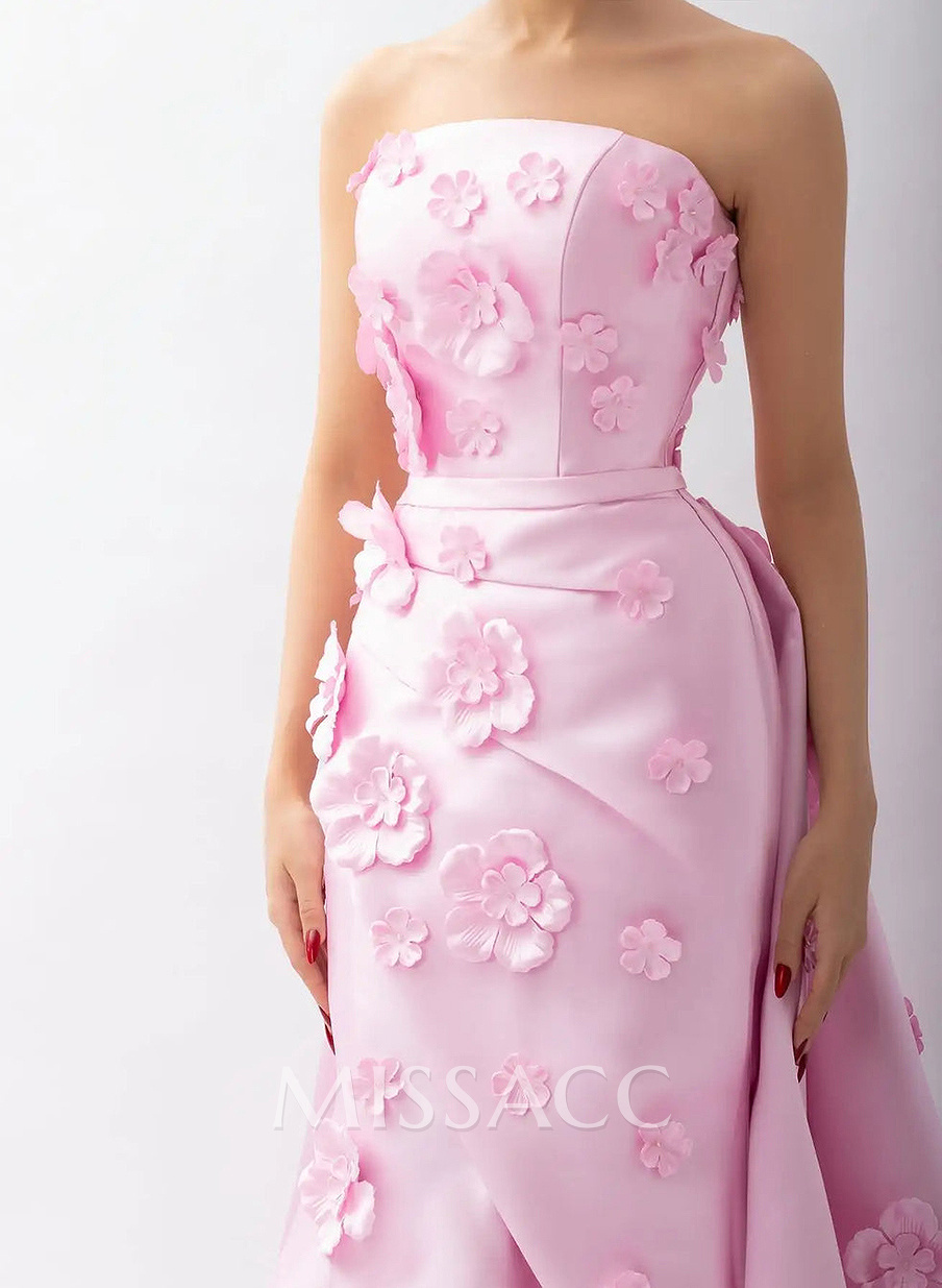 Dreamy Flower(s) Trumpet/Mermaid Detachable Train Satin Evening Dresses Dreamy Flower(s) Trumpet/Mermaid Detachable Train Satin Evening Dresses
