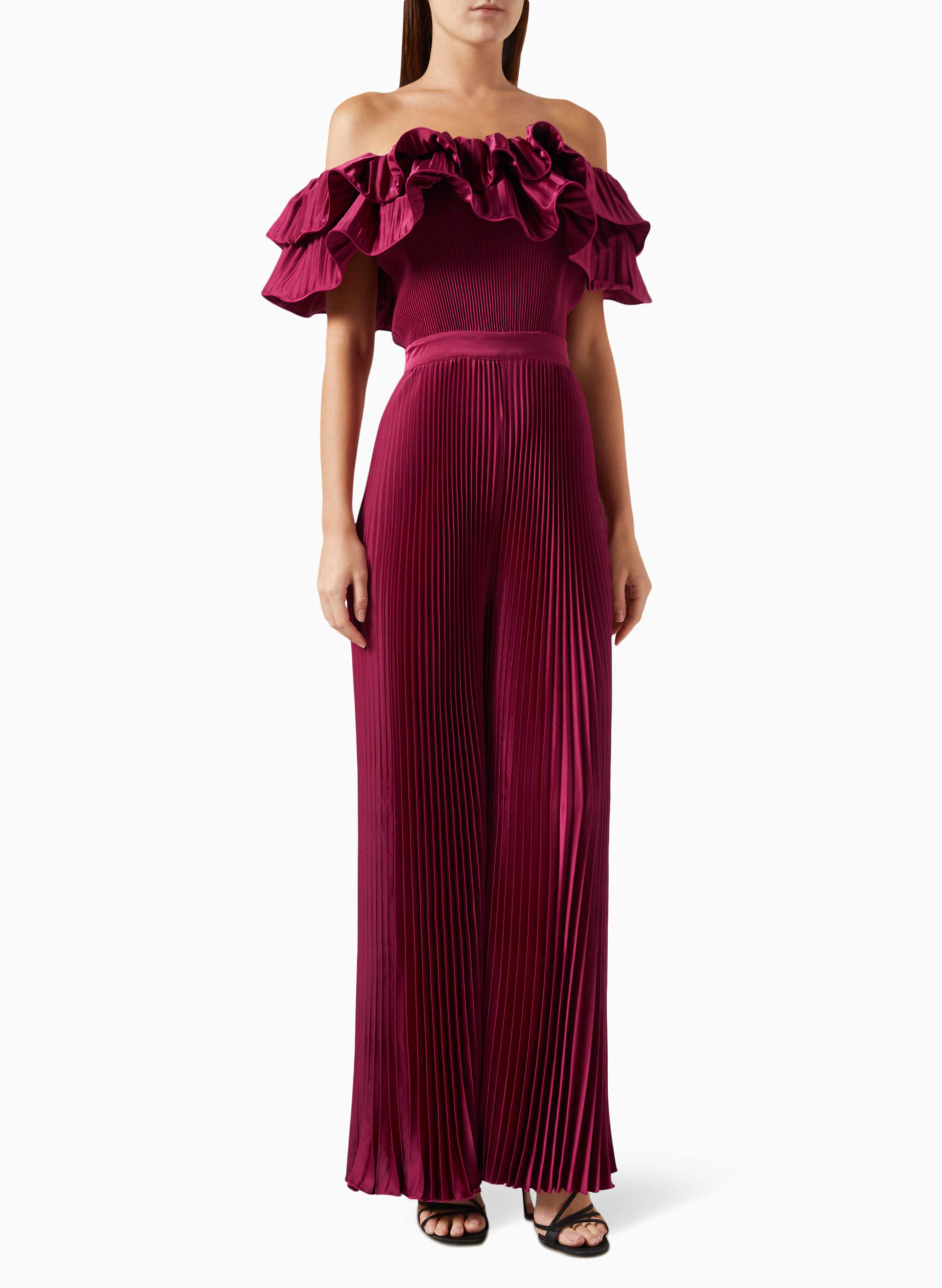 Elegant Ruffle Off-The-Shoulder Pleated Silk Like Satin Mother Of The Bride Dresses