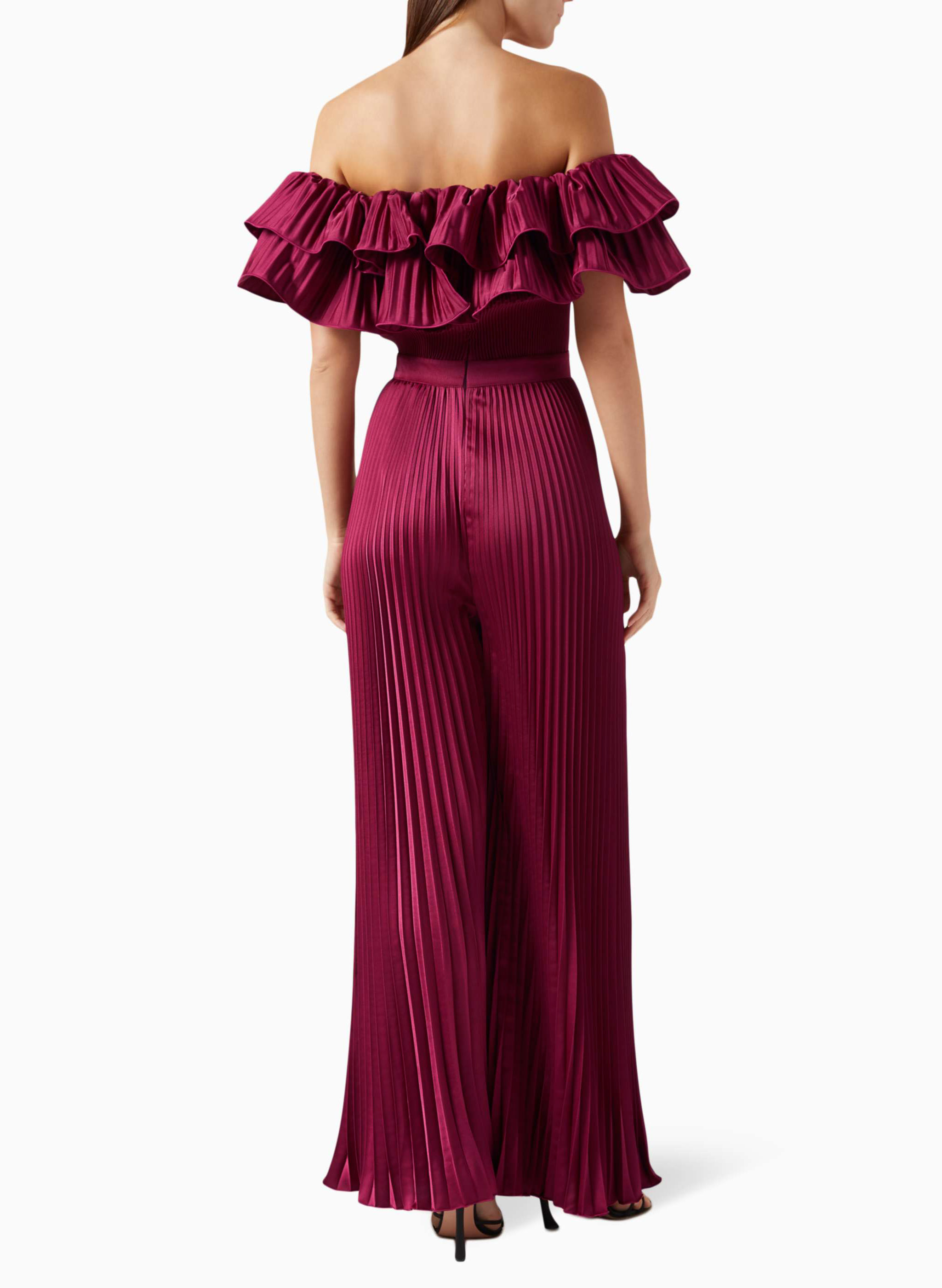 Elegant Ruffle Off-The-Shoulder Pleated Silk Like Satin Mother Of The Bride Dresses