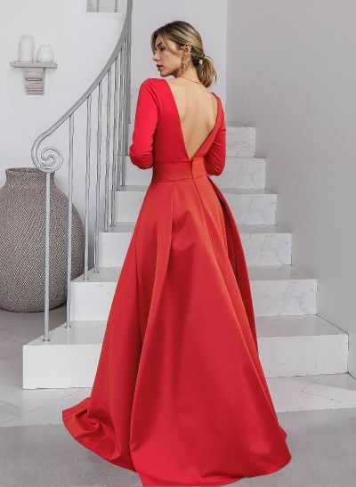 Unique V-Neck Overskirt Ankle-Length Elastic Satin Mother Of The Bride Dresses