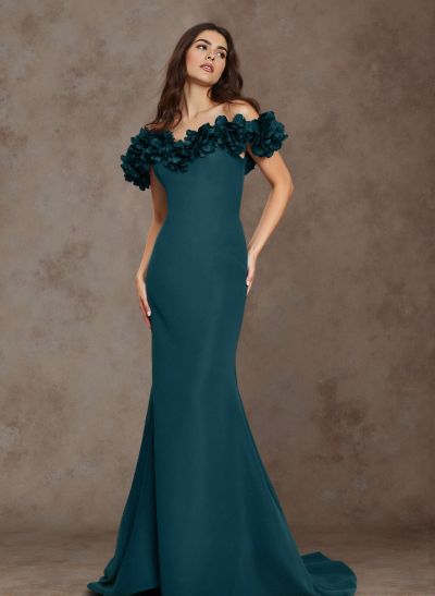 Flattering Flower(s) Off-The-Shoulder Acetate Satin Mother Of The Bride Dresses