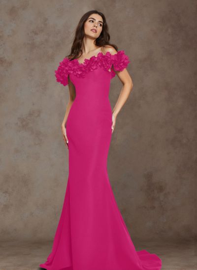 Flattering Flower(s) Off-The-Shoulder Acetate Satin Mother Of The Bride Dresses