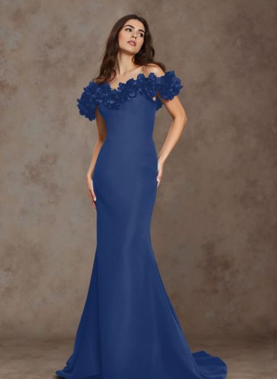 Flattering Flower(s) Off-The-Shoulder Acetate Satin Mother Of The Bride Dresses