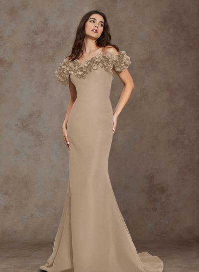 Flattering Flower(s) Off-The-Shoulder Acetate Satin Mother Of The Bride Dresses