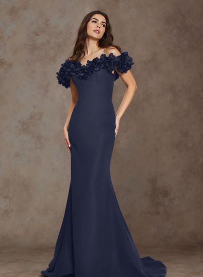 Flattering Flower(s) Off-The-Shoulder Acetate Satin Mother Of The Bride Dresses