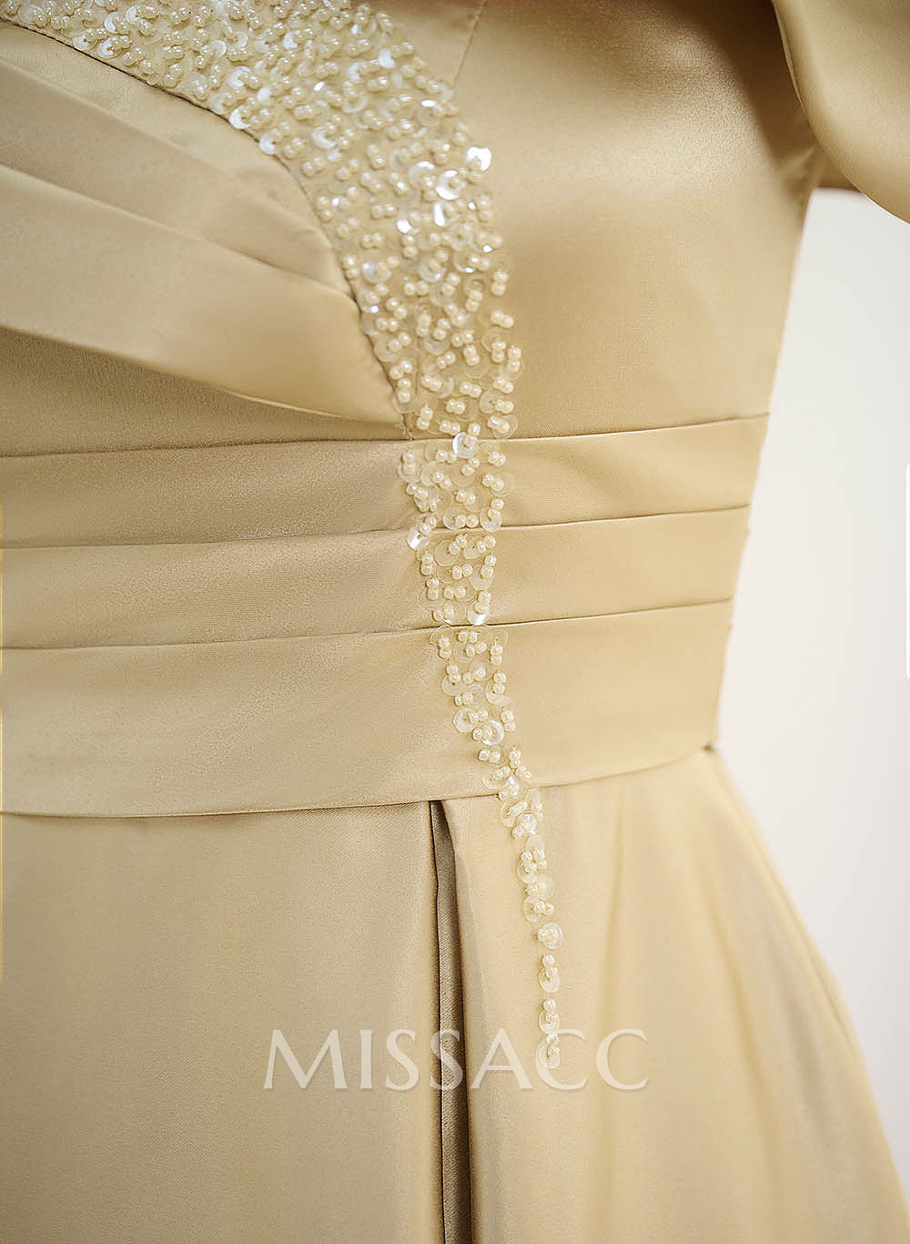 Elegant A-Line Sequins Cold Shoulder Satin Mother Of The Bride Dresses