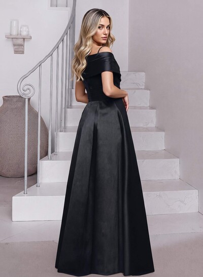 Elegant A-Line Sequins Cold Shoulder Satin Mother Of The Bride Dresses
