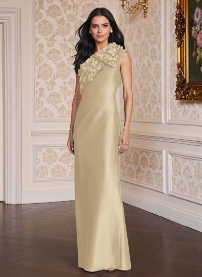Exquisite Floral Applique One-Shoulder Satin Mother Of The Bride Dresses