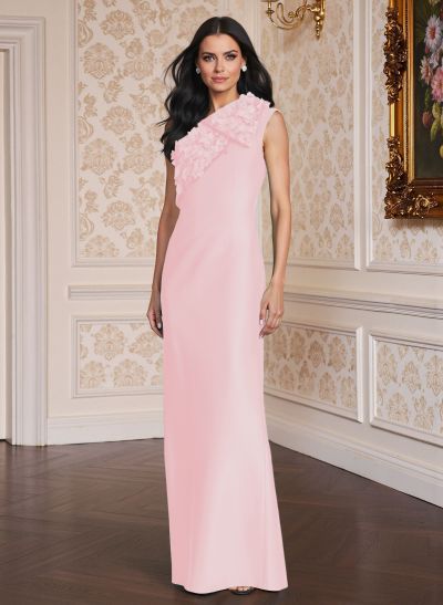 Exquisite Floral Applique One-Shoulder Satin Mother Of The Bride Dresses