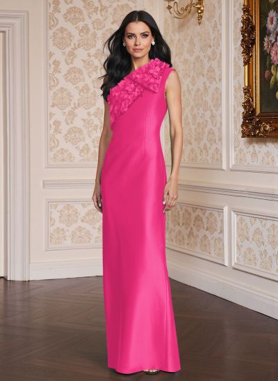 Exquisite Floral Applique One-Shoulder Satin Mother Of The Bride Dresses
