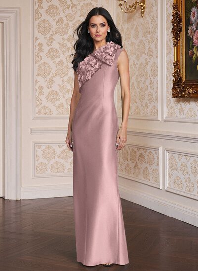 Exquisite Floral Applique One-Shoulder Satin Mother Of The Bride Dresses