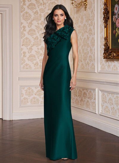 Exquisite Floral Applique One-Shoulder Satin Mother Of The Bride Dresses