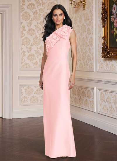 Exquisite Floral Applique One-Shoulder Satin Mother Of The Bride Dresses