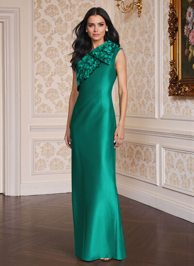 Exquisite Floral Applique One-Shoulder Satin Mother Of The Bride Dresses