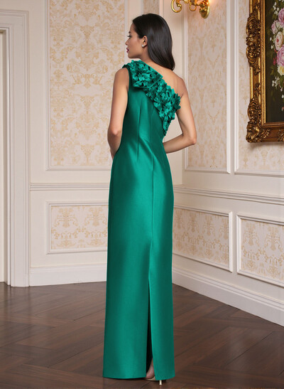 Exquisite Floral Applique One-Shoulder Satin Mother Of The Bride Dresses