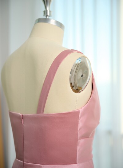 Sheath/Column One-Shoulder Satin Bridesmaid Dresses