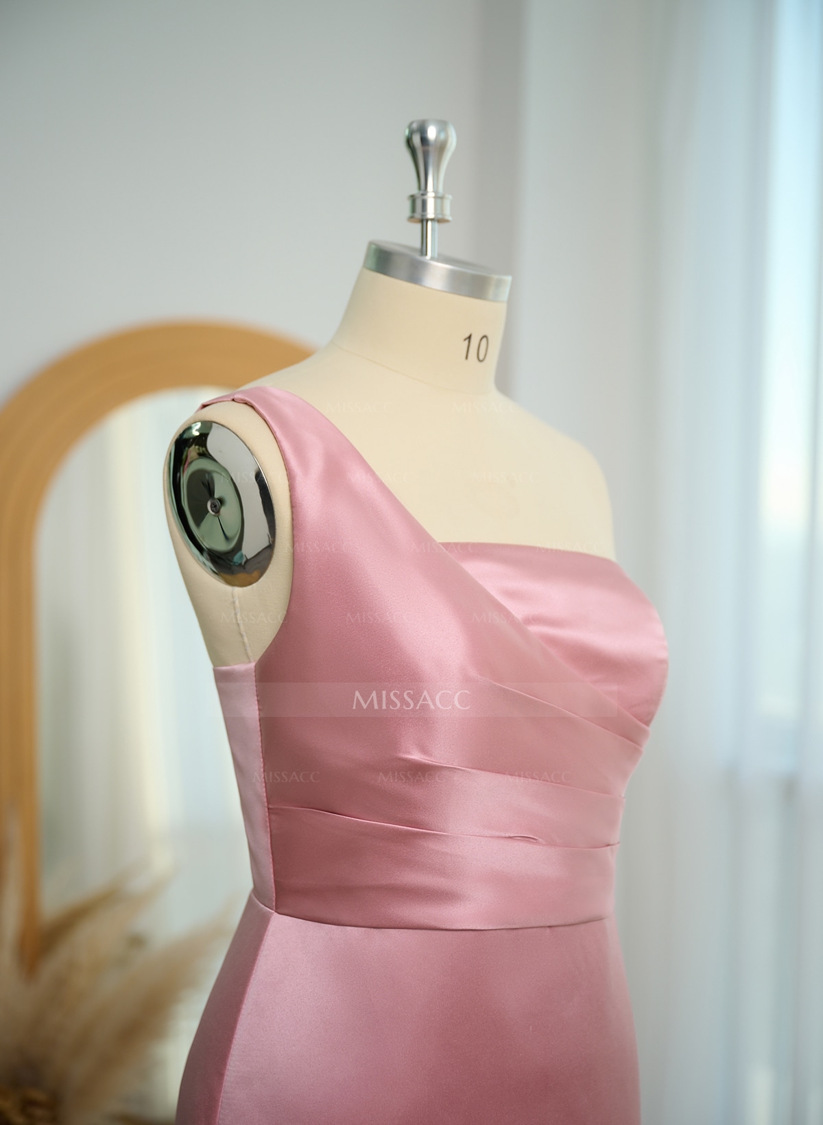 Sheath/Column One-Shoulder Satin Bridesmaid Dresses