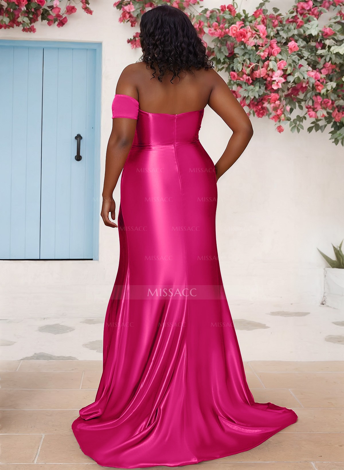 Sheath/Column One-Shoulder Silk Like Satin Bridesmaid Dresses With Split Front