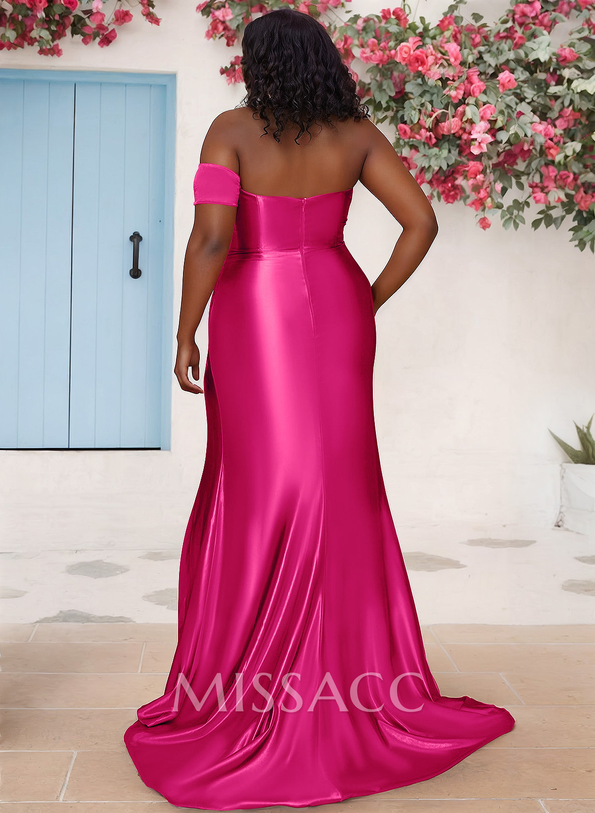 Sheath/Column One-Shoulder Silk Like Satin Bridesmaid Dresses With Split Front Sheath/Column One-Shoulder Silk Like Satin Bridesmaid Dresses With Split Front
