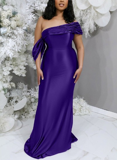 Sheath/Column Asymmetrical Sleeveless Satin Bridesmaid Dresses
