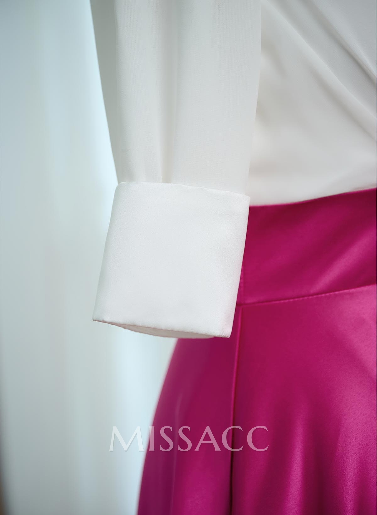 A-Line V-Neck 1/2 Sleeves Satin Evening Dresses With Bow(s) A-Line V-Neck 1/2 Sleeves Satin Evening Dresses With Bow(s)