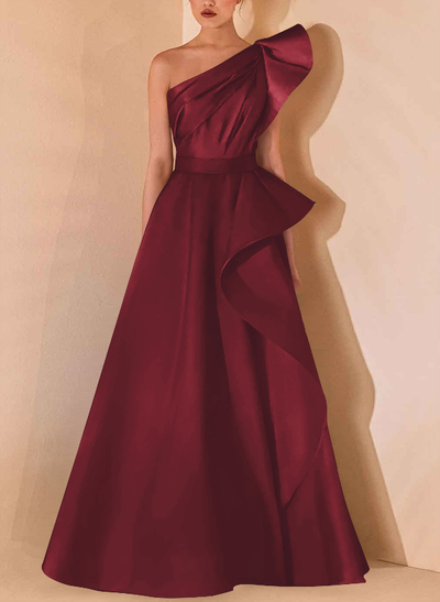 Simple One-Shoulder A-Line Evening Dresses