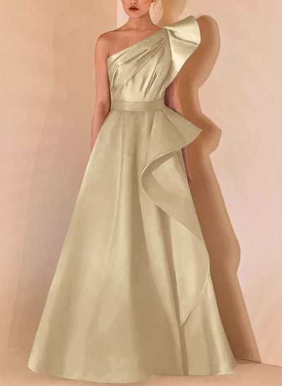 Simple One-Shoulder A-Line Evening Dresses