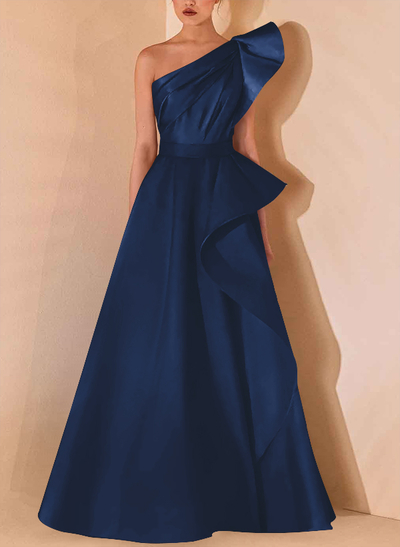 Simple One-Shoulder A-Line Evening Dresses