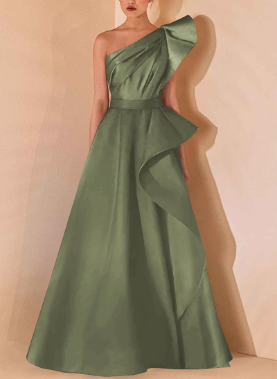 Simple One-Shoulder A-Line Evening Dresses