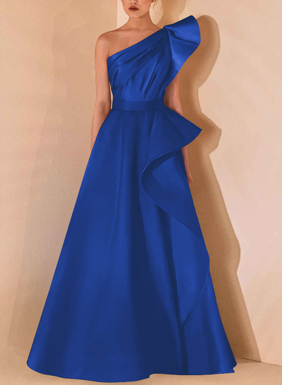Simple One-Shoulder A-Line Evening Dresses