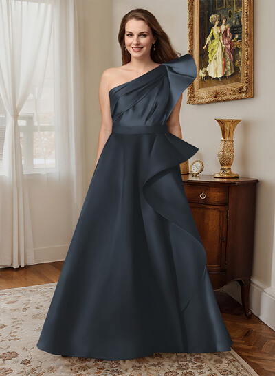 Simple One-Shoulder A-Line Evening Dresses