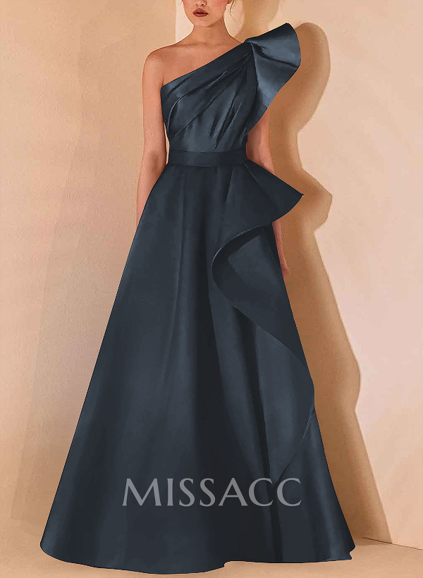 Simple One-Shoulder A-Line Evening Dresses