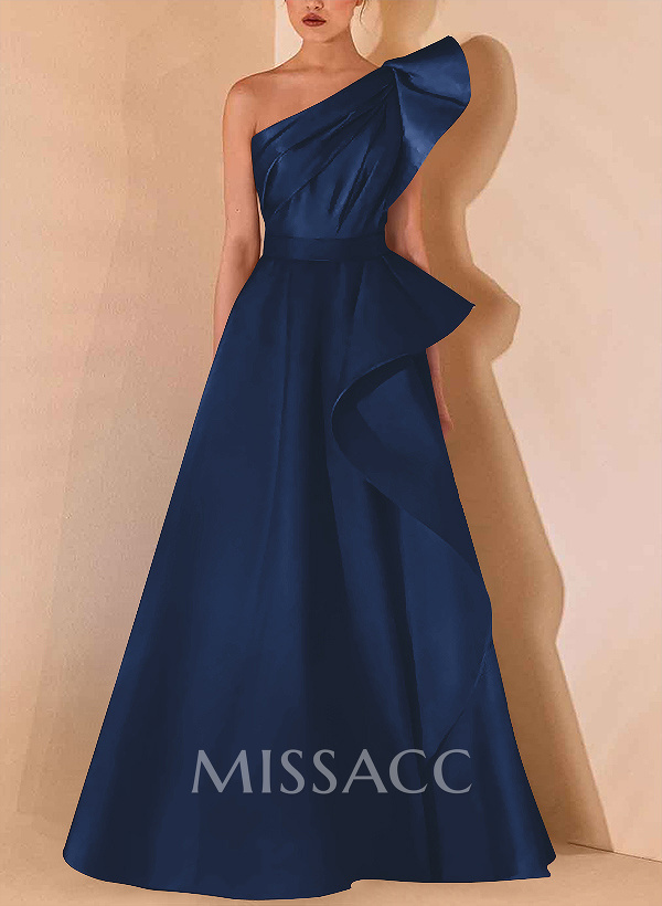 Simple One-Shoulder A-Line Evening Dresses