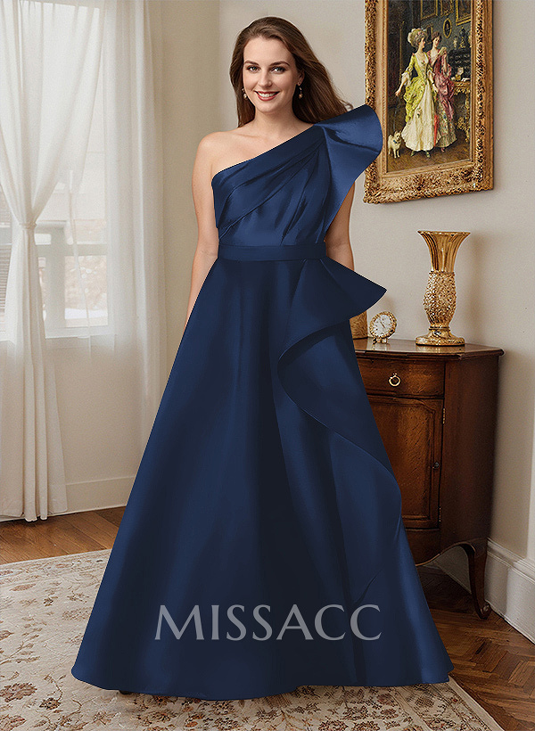 Simple One-Shoulder A-Line Evening Dresses