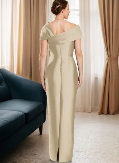 Sheath/Column One-Shoulder Sleeveless Satin Evening Dresses With Bow(s)