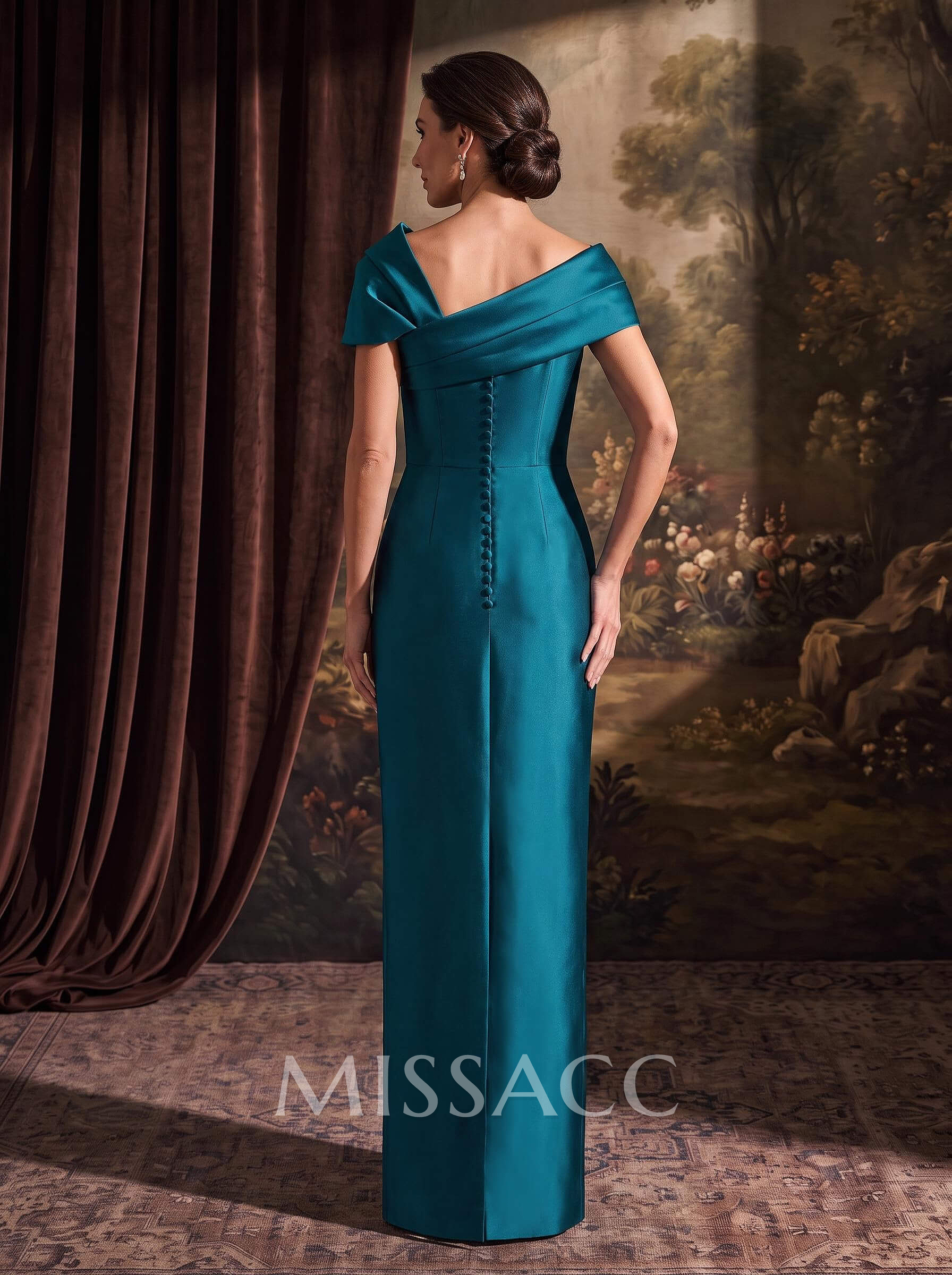 Sheath/Column One-Shoulder Sleeveless Satin Evening Dresses With Bow(s) Sheath/Column One-Shoulder Sleeveless Satin Evening Dresses With Bow(s)