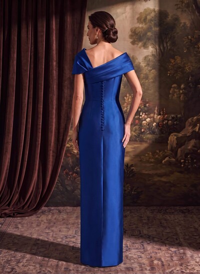 Sheath/Column One-Shoulder Sleeveless Satin Evening Dresses With Bow(s)