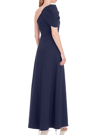 Sheath/Column One-Shoulder Elastic Satin Evening Dresses With Split Front