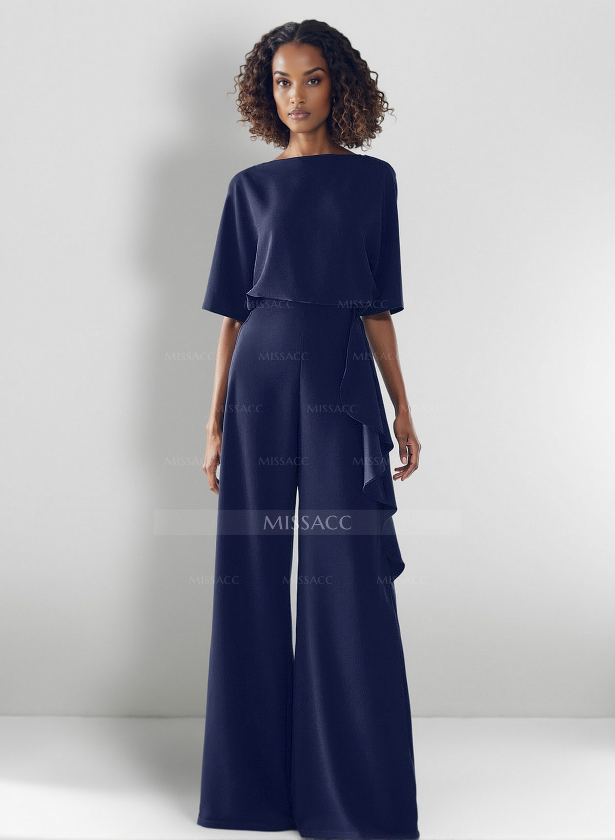 Jumpsuit/Pantsuit Scoop Neck Silk Like Satin Mother Of The Bride Dresses