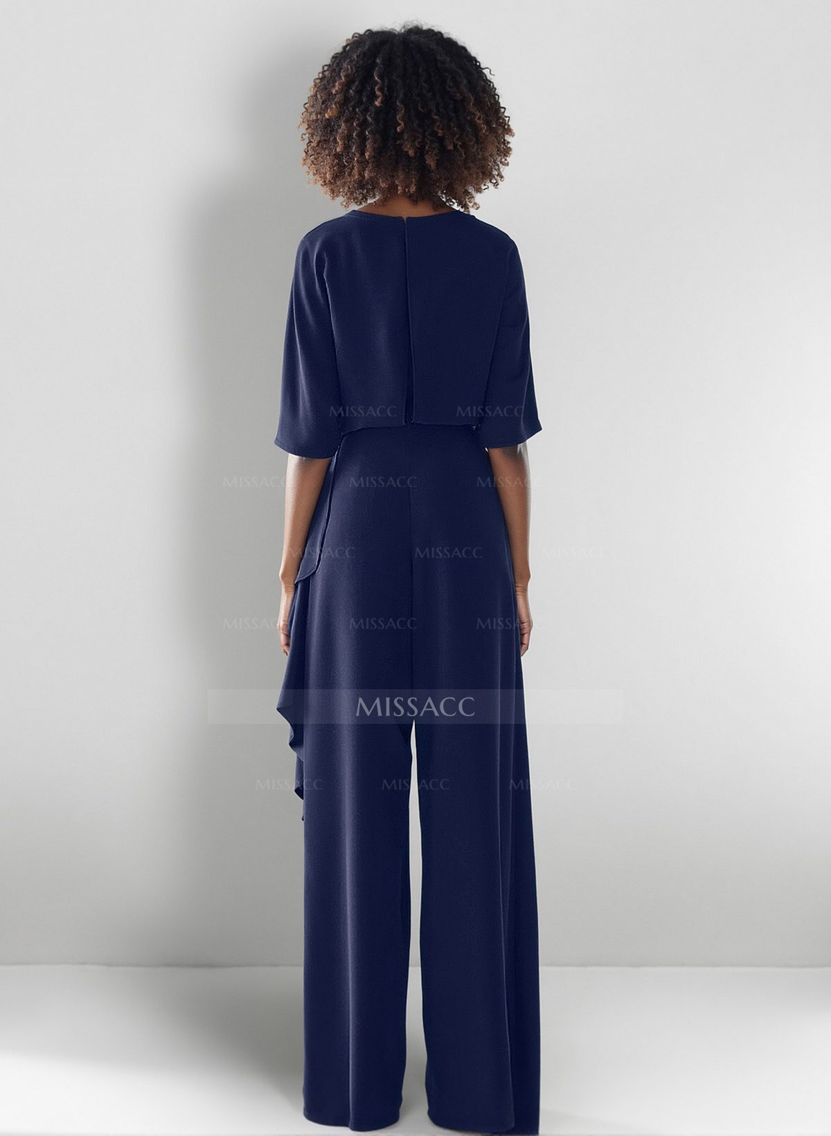 Jumpsuit/Pantsuit Scoop Neck Silk Like Satin Mother Of The Bride Dresses