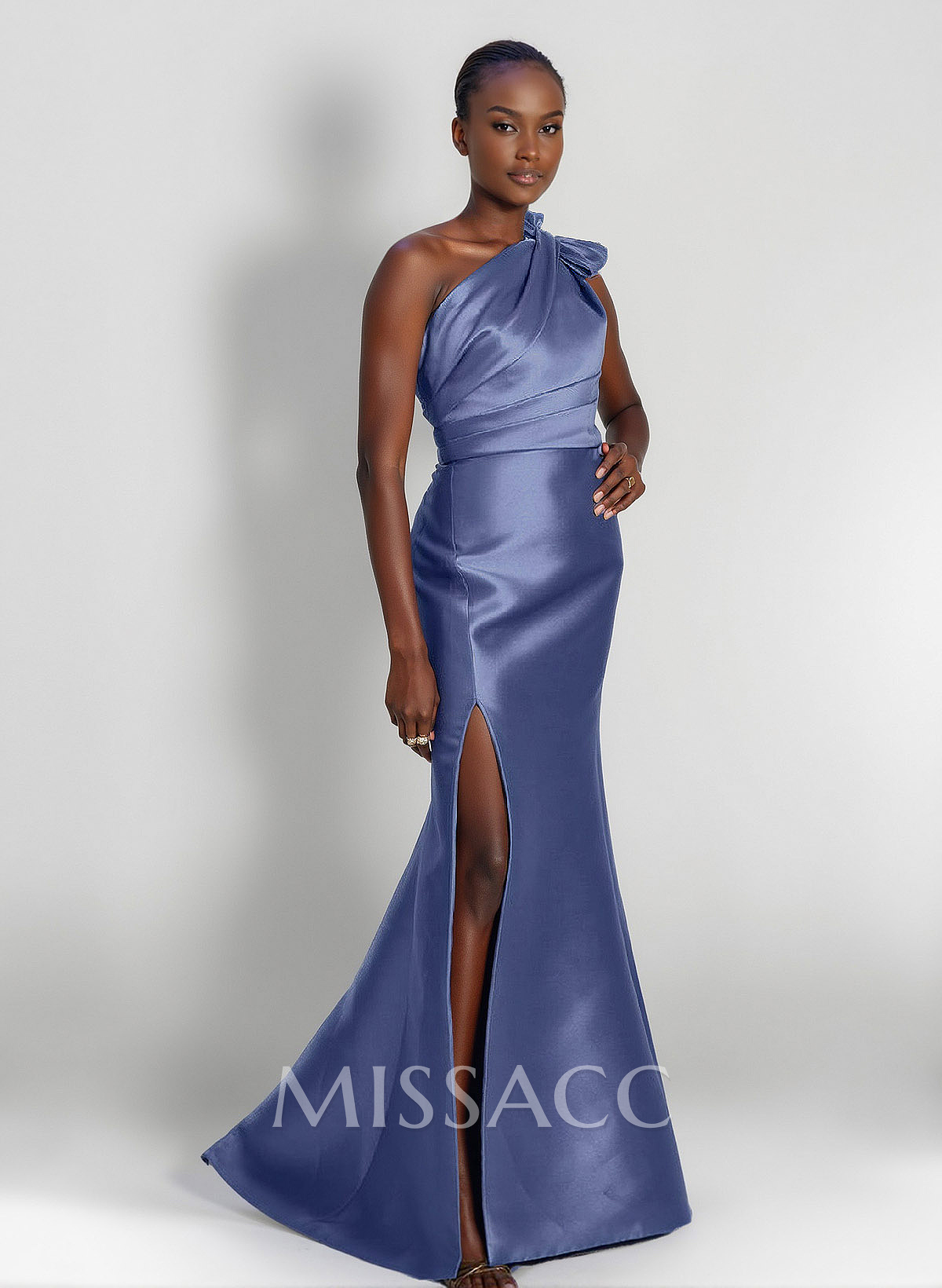 Trumpet/Mermaid Satin Mother Of The Bride Dresses With High Split